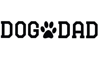 Custom Personalized Dog Dad Vinyl Decal - Pet Paw Bumper Sticker, for Tumblers Coolers, Laptops, Car Windows - Paw Print Design-WickedGoodz