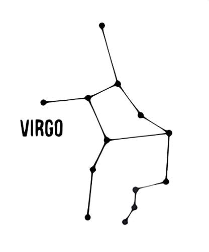 WickedGoodz Custom Vinyl Star Constellation Virgo Decal - Astronomy Zodiac Bumper Sticker, for Tumblers, Laptops, Car Windows - Pick Size and Color-WickedGoodz