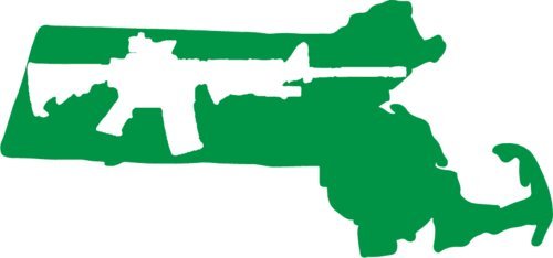 WickedGoodz Green Die Cut Massachusetts Ar-15 Decal - Ar15 Bumper Sticker - Perfect 2nd Amendment Pro Gun Mass Gift-WickedGoodz