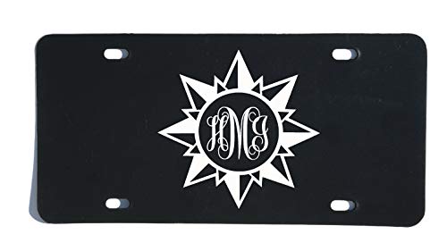 Personalized Monogram Vanity Plate, Nautical Compass Design-WickedGoodz