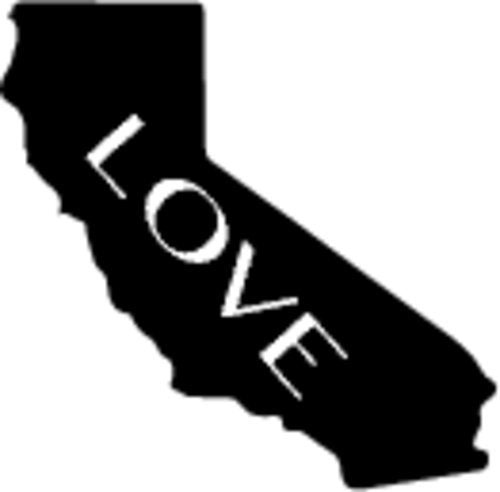 WickedGoodz Vinyl Love California Decal State Bumper Sticker Cali Souvenir Gift-WickedGoodz