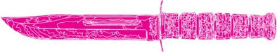 WickedGoodz Pink Fighting Knife Vinyl Window Decal - Patriotic Bumper Sticker - Perfect Weapons Collector Gift-WickedGoodz
