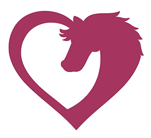 WickedGoodz Die Cut Heart Horse Decal - Equestrian Bumper Sticker - Perfect Horse Gift (Pink)-WickedGoodz