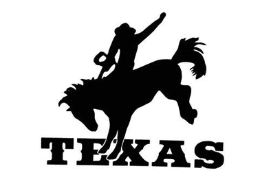 Custom Texas Vinyl Decal - Rodeo Bumper Sticker, for Tumblers, Laptops, Car Windows - Cowboy TX Design-WickedGoodz