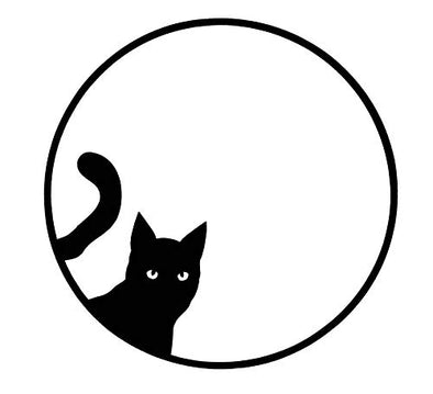 Custom Vinyl Circle Peeping Kitty Decal - Cat Bumper Sticker, for Tumblers, Laptops, Car Windows - Pick Your Size and Color-WickedGoodz