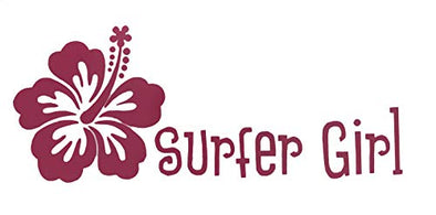 Custom Hibiscus Surfer Girl Vinyl Decal Beach Girl Bumper Sticker-WickedGoodz