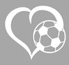 WickedGoodz Die Cut Heart Soccer Ball Decal Perfect Soccer Gift-WickedGoodz