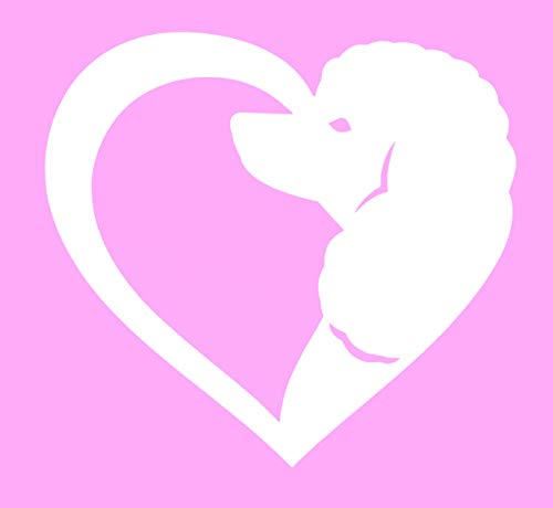 Personalized Heart Shaped Poodle Vinyl Decal - Dog Breed Bumper Sticker, for Tumblers, Laptops, Car Windows - Pick Size and Color-WickedGoodz