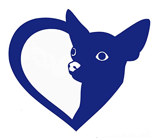 Personalized Heart Shaped Chihuahua Vinyl Decal - Mexico Dog Bumper Sticker, for Tumblers, Laptops, Car Windows - Pick Size and Color-WickedGoodz