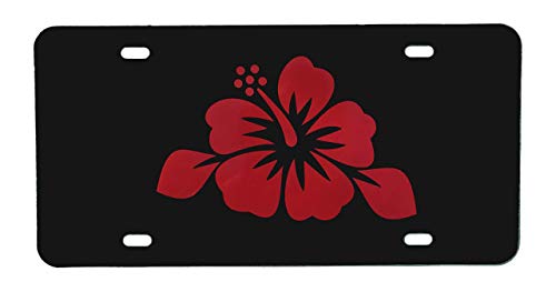 Personalized Vanity Plate, Tropical Beach Hibiscus Flower Design-WickedGoodz