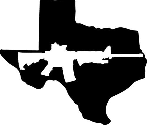 WickedGoodz Black Texas Ar-15 Vinyl Decal - Ar15 Bumper Sticker - Pro Gun 2nd Amendment State Gift-WickedGoodz