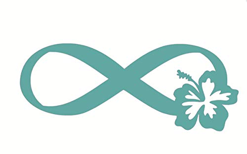 WickedGoodz Die Cut Infinity Loop Hibiscus Decal - Tropical Beach Bumper Sticker - Perfect Beach Gift-WickedGoodz