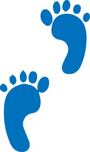 WickedGoodz Blue Footprint Tracks Vinyl Decal - Outdoors Bumper Sticker - Perfect Bigfoot Sasquatch Gift-WickedGoodz