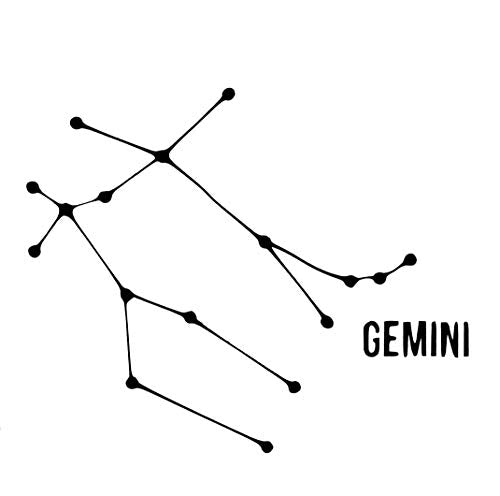 Custom Vinyl Star Constellation Zodiac Gemini Decal - Astronomy Bumper Sticker, for Tumblers, Laptops, Car Windows - Pick Size and Color-WickedGoodz