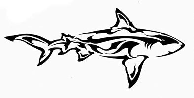 Custom Tribal Shark Vinyl Decal - Personalized Sea Life Bumper Sticker, for Tumblers, Laptops, Car Windows-WickedGoodz