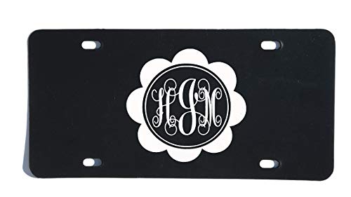 Personalized Monogram Vanity Plate, Flower Pedal Design-WickedGoodz