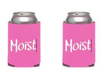 WickedGoodz Set of Two Pink Moist Can Coolers - Funny Insulated Beer Can Sleeves - Moist with Definition Collapsible Can Cooler - 12 oz Beer Can Hugger - Beer Cozy - Wedding Gift - Made in the USA-WickedGoodz