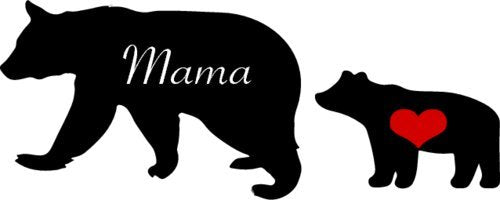 WickedGoodz Mama Bear Heart Vinyl Window Decal Transfer - Mother Bear Bumper Sticker - Perfect Mom Gift-WickedGoodz