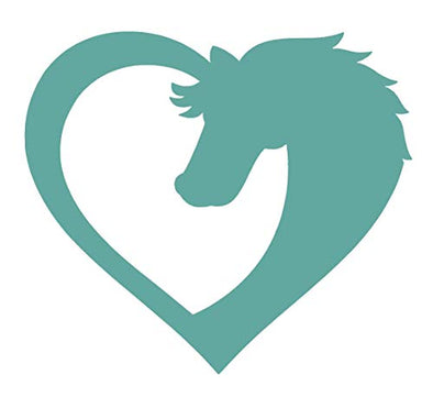 WickedGoodz Die Cut Heart Horse Decal - Equestrian Bumper Sticker - Perfect Horse Gift (Mint)-WickedGoodz