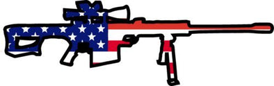 Vinyl Die Cut .50 Cal American Flag Decal - Patriotic Bumper Sticker - Great Gun 2nd Amendment Gift-WickedGoodz
