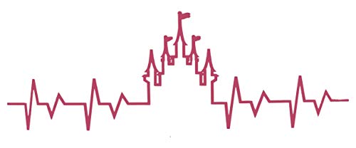 Custom Pulse Princess Castle Vinyl Decal - Heart Beat Bumper Sticker, for Tumblers, Laptops, Car Windows - EKG Princess Gift-WickedGoodz
