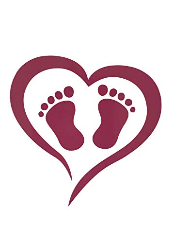 Custom Heart Baby Footprints Vinyl Decal-WickedGoodz