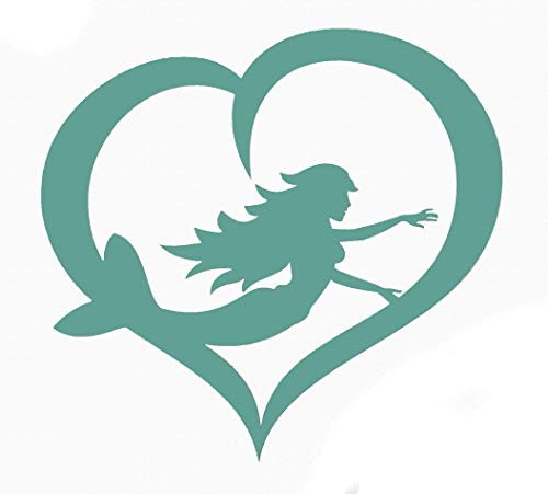 Custom Heart Mermaid Decal - Mermaid Bumper Sticker-WickedGoodz