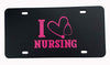 WickedGoodz Custom I Love Nursing License Plate, RN Vanity Sign, Nurse Front Auto Tag,-WickedGoodz
