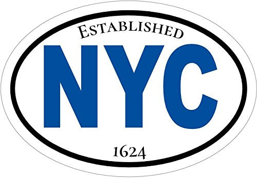 WickedGoodz Oval Blue New York City Vinyl Decal - NYC Bumper Sticker - City State Souvenir Gift-WickedGoodz