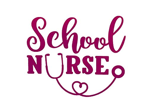 Custom School Nurse Stethoscope Vinyl Decal - Nursing Student Bumper Sticker, for Tumblers, Laptops, Car Windows - Pick Size and Color-WickedGoodz