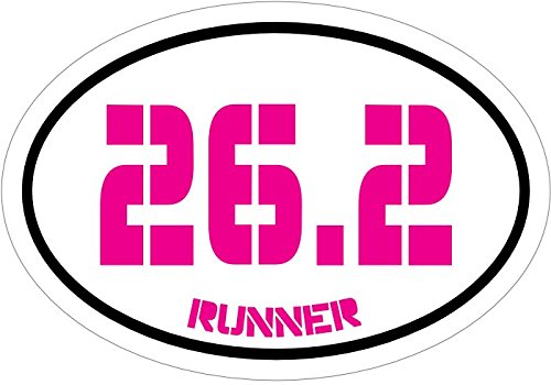 WickedGoodz Pink 26.2 Runner Vinyl Window Decal - Marathon Bumper Sticker - Perfect for Runners and Marathoners Gift-WickedGoodz