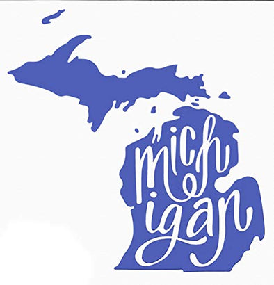 Custom Vinyl Michigan Decal, MI State Bumper Sticker, for Tumblers, Laptops, Car Windows - Choose Color and Size-WickedGoodz