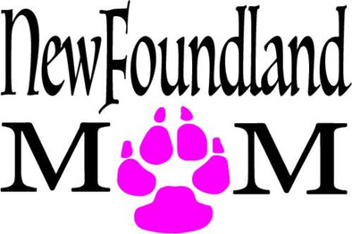 WickedGoodz Pink Paw Newfoundland Mom Vinyl Window Decal - Dog Breed Bumper Sticker - Perfect Pet Owner Gift-WickedGoodz