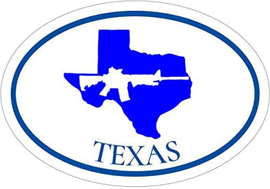 WickedGoodz Oval Vinyl Blue Ar-15 Texas Decal - Ar15 Tx Bumper Sticker - Perfect Pro Gun 2nd Amendment Gift-WickedGoodz