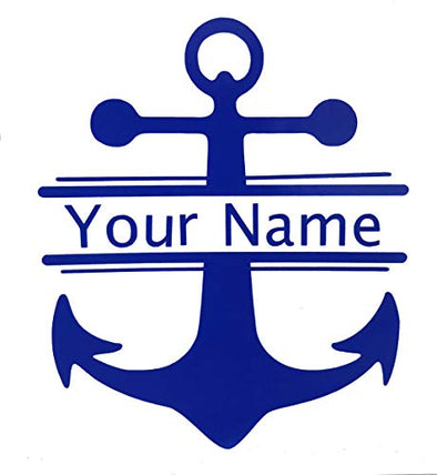 Personalized Nautical Anchor Name Vinyl Decal - Custom Boating Bumper Sticker, for Tumblers, Laptops, Car Windows-WickedGoodz