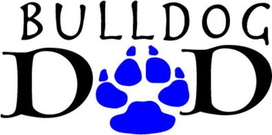 WickedGoodz Vinyl Blue Paw Bulldog Dad Decal - Dog Breed Bumper Sticker - Perfect Bulldog Father Gift-WickedGoodz