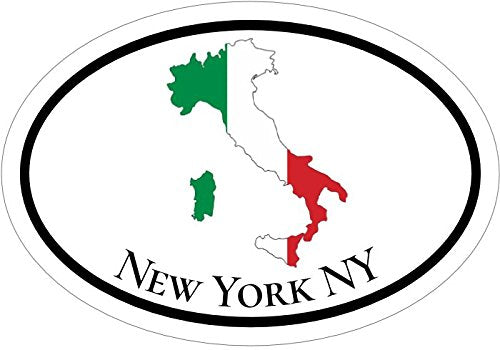 WickedGoodz Oval Italian Flag Italy New York Vinyl Decal - NYC Bumper Sticker - Italian Gift-WickedGoodz