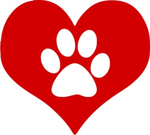 WickedGHoodz Vinyl Heart Pet Paw Decal - Shelter Pet Bumper Sticker - Perfect Pet Owner Gift-WickedGoodz