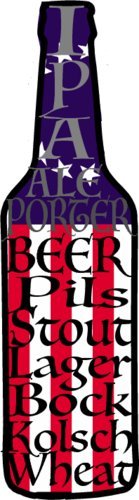 WickedGoodz Vinyl American Flag Beer Decal - Brew Bumper Sticker - Perfect Husband Brewer-WickedGoodz
