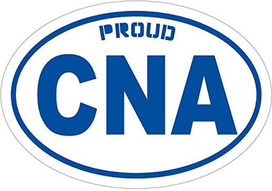 WickedGoodz Oval Blue Proud CNA Vinyl Window Decal - Nurse Bumper Sticker - Perfect CNA Nursing Graduation Gift-WickedGoodz
