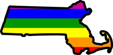 WickedGoodz Vinyl Rainbow Massachusetts Decal - Gay Bumper Sticker - Perfect State Pride Gift-WickedGoodz