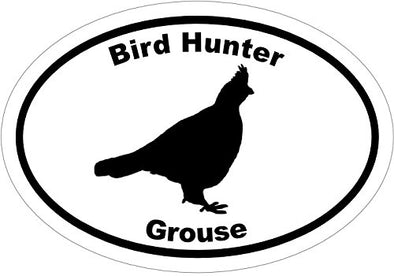 Oval Vinyl Bird Hunter Grouse Decal - Hunting Bumper Sticker - Upland Hunt Gift-WickedGoodz