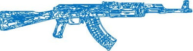 WickedGoodz Die Cut Blue AK-47 Vinyl Decal - Ak47 Gun Bumper Sticker - Perfect Gun Rights Gift-WickedGoodz