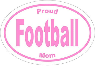 WickedGoodz Oval Vinyl Proud Football Mom Decal - Sports Bumper Sticker - Perfect Mother Gift-WickedGoodz