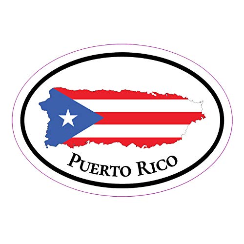 WickedGoodz Oval Puerto Rico Distressed Flag Decal - Puerto Rico Bumper Sticker - Perfect Puerto Rican Gift-WickedGoodz