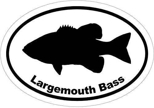 WickedGoodz Oval Vinyl Largemouth Bass Decal, Fishing Bumper Sticker, Bass Angler Gift-WickedGoodz