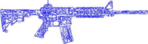 WickedGoodz Die Cut Blue AR-15 Gun Vinyl Decal - Ar15 Bumper Sticker - Perfect 2nd Amendment Political Gift-WickedGoodz