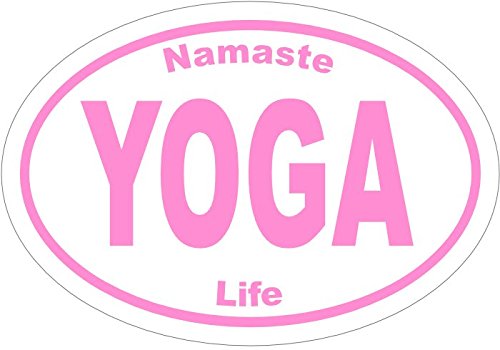 WickedGoodz Oval Vinyl Pink Namaste Yoga Decal - Bumper Sticker - Perfect Yoga Instructor Gift-WickedGoodz