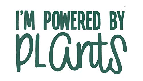 Custom Vegan Decal - Vegetarian Bumper Sticker, for Tumblers, Laptops, Car Windows, I Am Powered By Plants Design-WickedGoodz