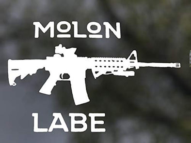 Custom Molon Labe AR-15 Vinyl Decal - 2nd Amendment Bumper Sticker, for Laptops & Car Windows - Perfect Patriotic Gift-WickedGoodz